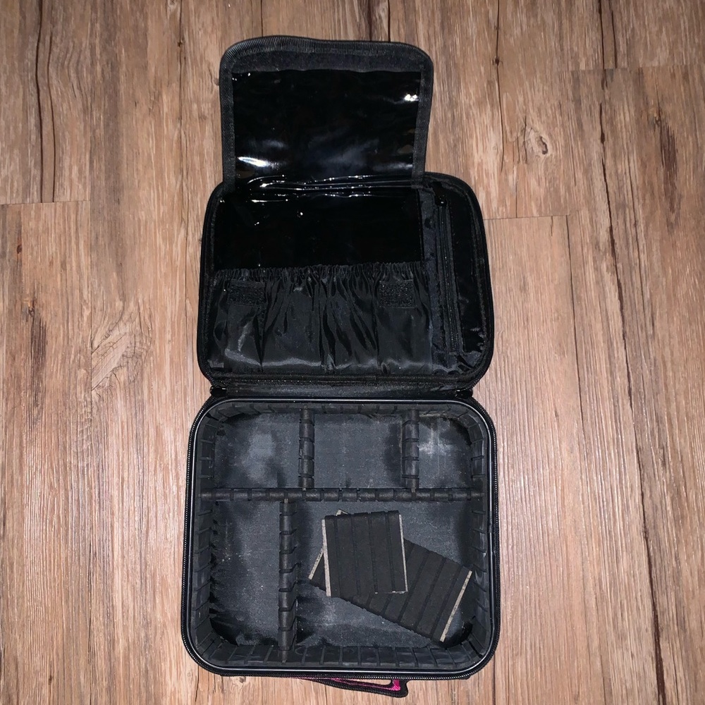 Hot pink makeup travel case